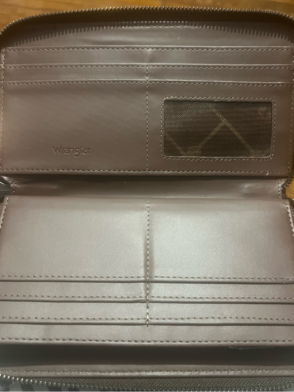 Wrangler Dark Brown Leather Zip-Around Wallet - Picture 9 of 12